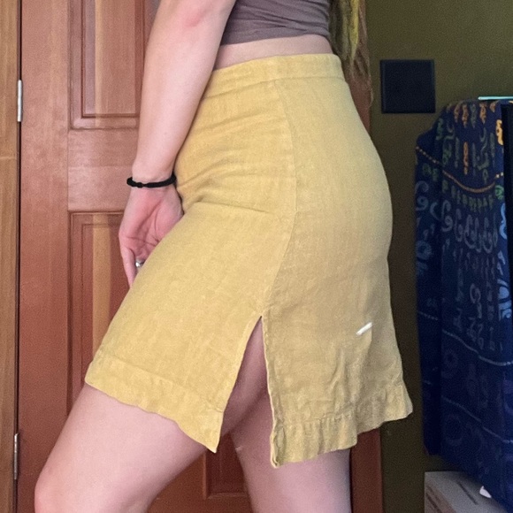 Linen skirt - yellow - Picture 6 of 8
